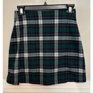 John Galt Plaid A-Line Mini Skirt Plaid Preppy Academia XS Flirty Old Money